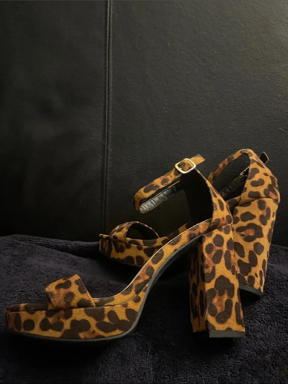 Allegra K Leopard Print Ankle Strap Platform Sandal - Women Size 7 NWOB